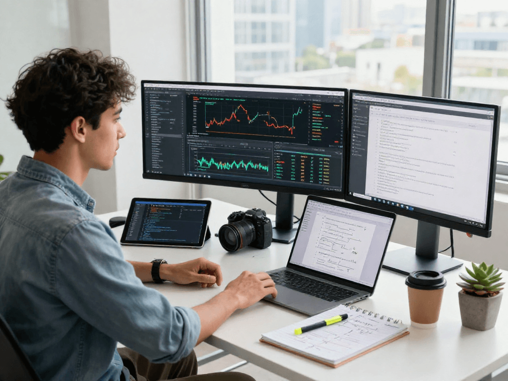 Real-time analysis of the multi-ticker Taiwan stock API in a collaborative development workspace with live data feeds.