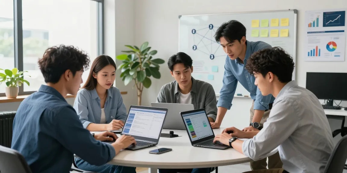 Proactive IT support for small businesses with experts collaborating in a modern office.