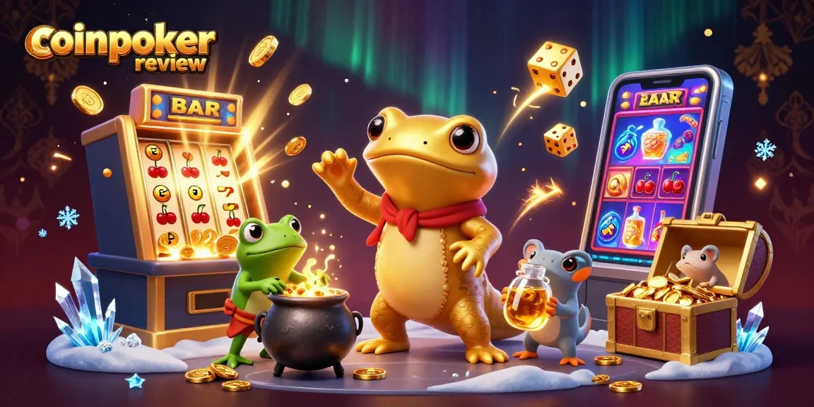 coinpoker review : présentation de l'univers du jeu avec un alchimiste transformant des métaux en pièces d'or