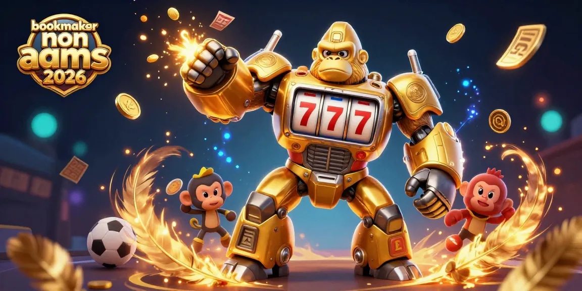 Scopri i migliori bookmaker non aams 2026 mentre il gorilla meccatronico lancia monete in un'arena di scommesse avvincente.