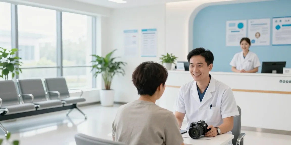 Hair transplant Istanbul consultation at a modern health clinic with a compassionate doctor.