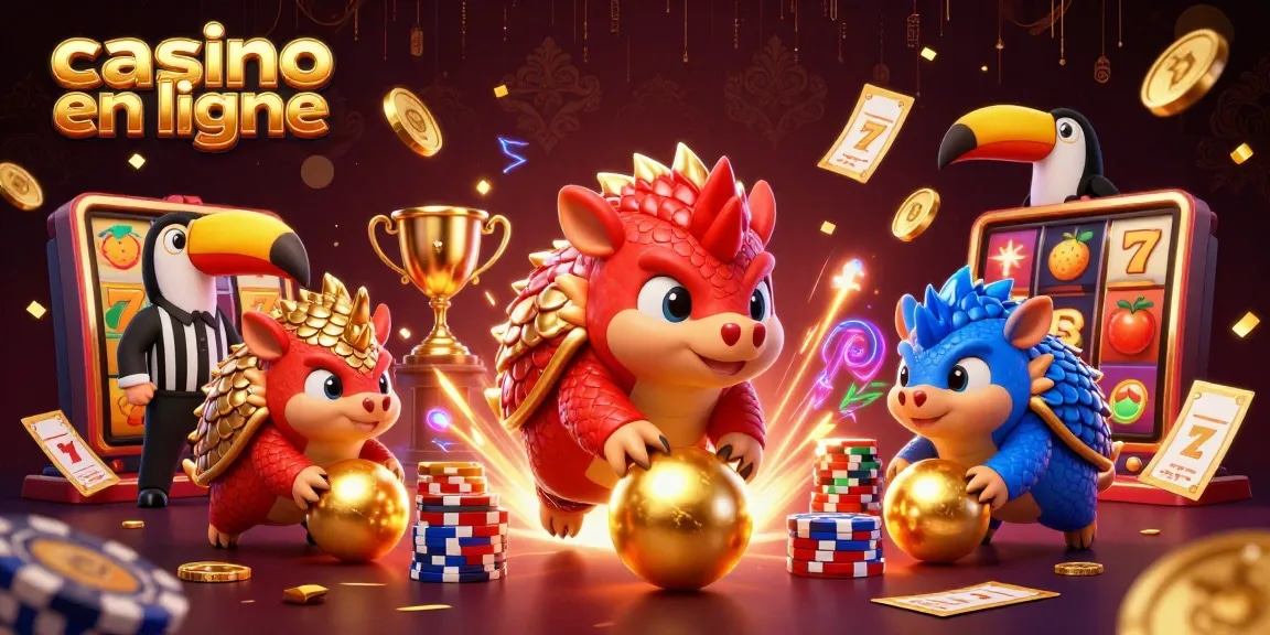 Les pangolins rivaux dans une scène dynamique de casino en ligne, absorbant des pièces d'or et des jetons.