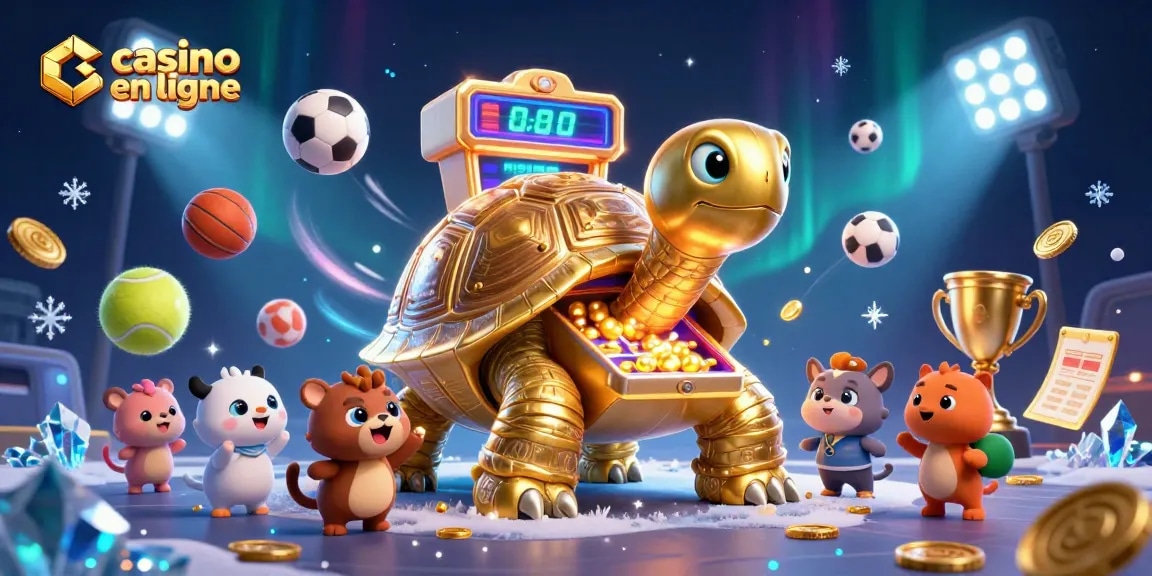 Célébrez les jeux d'argent en ligne avec une tortue géante à la pinball et des éléments de sport à travers un casino en ligne