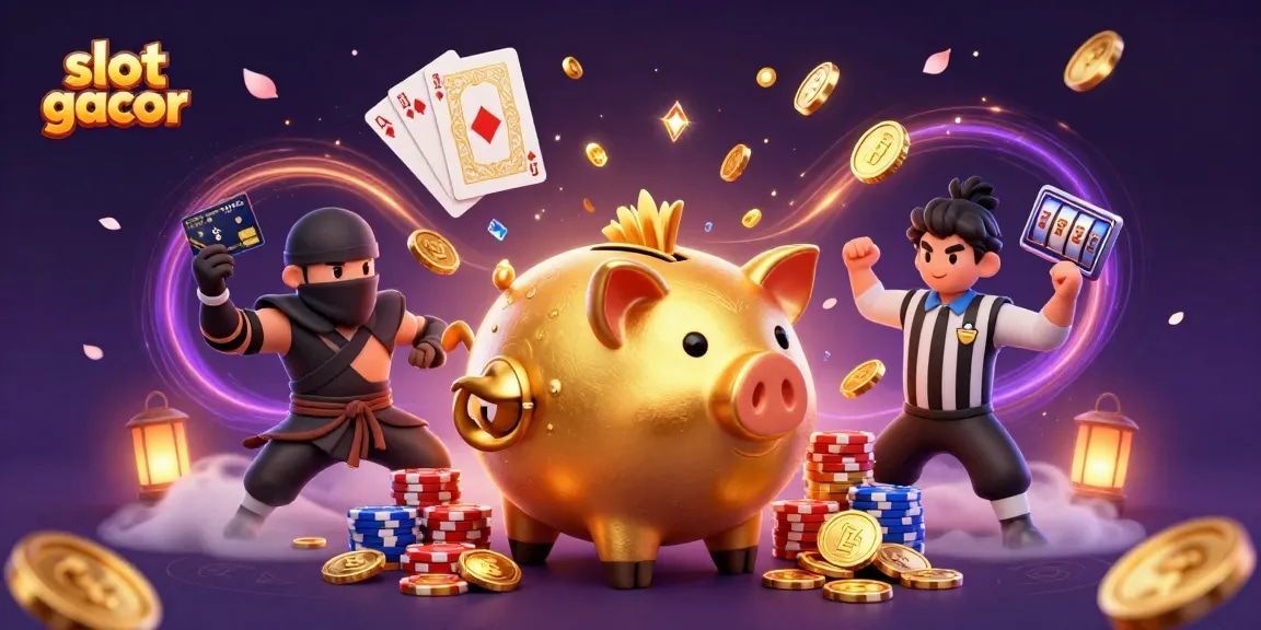 Permainan slot gacor dengan karakter lucu menarik banyak koin emas melayang.