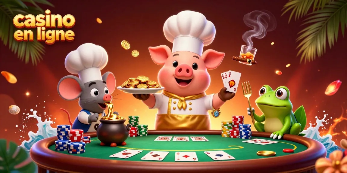 Découvrez le casino en ligne avec nos personnages, le chef cochon et le critique de la gastronomie.