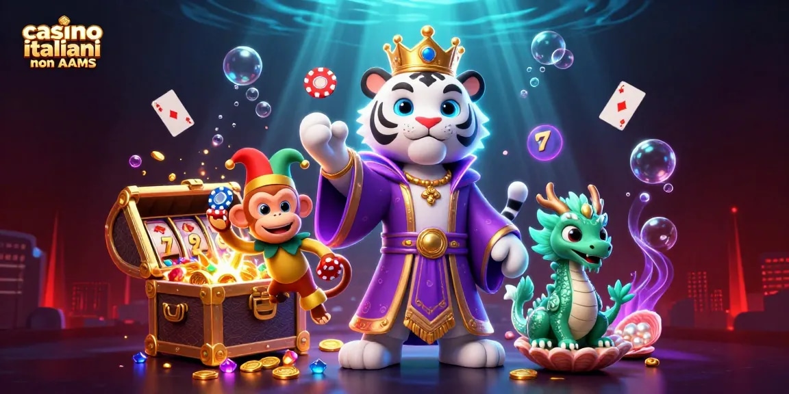 giocando a casino italiani non AAMS con anno 2026, tigre, scimmia e drago in un mondo 3D vibrante