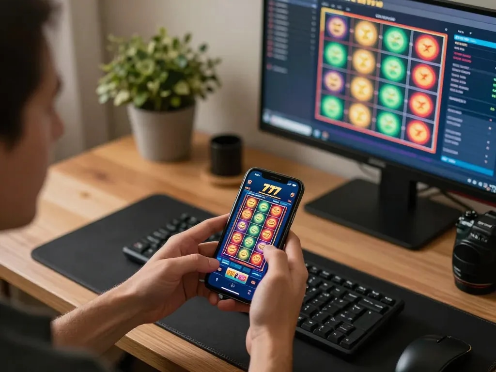 Engaging gameplay on slot77 app showcasing vibrant slot machines and reels.