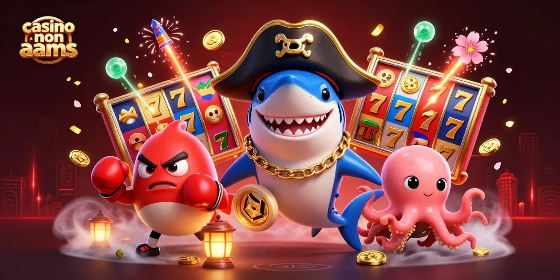 Gioca nei migliori casino non aams con una scena dinamica di personaggi cartoon e simboli di slot.
