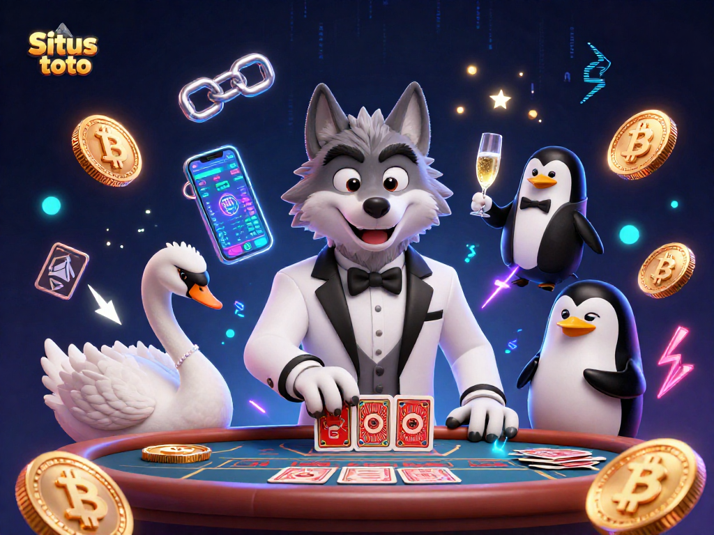 Menangkan permainan di Situs toto dengan strategi jitu, menampilkan karakter unik dalam suasana kasino.