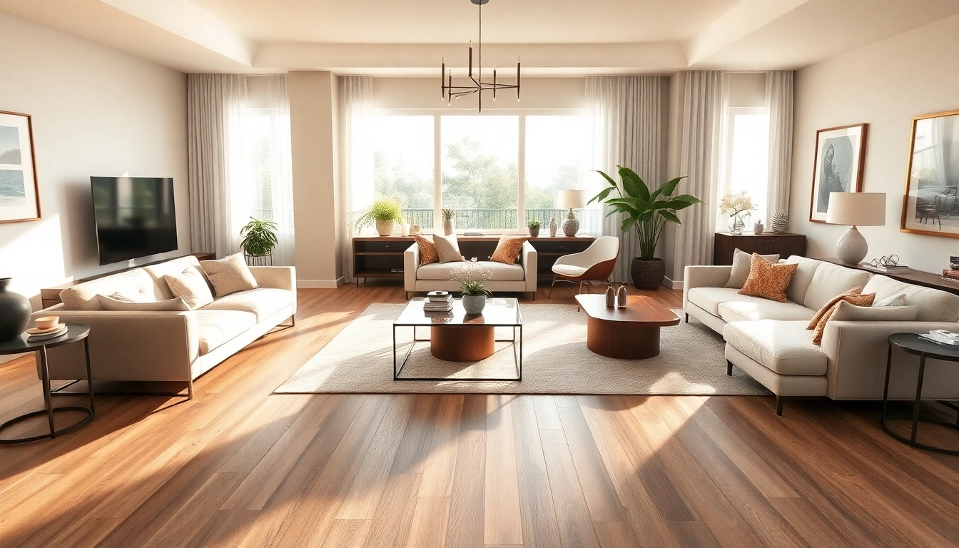 Discover luxury vinyl plank flooring enhancing a stylish living room with modern decor.