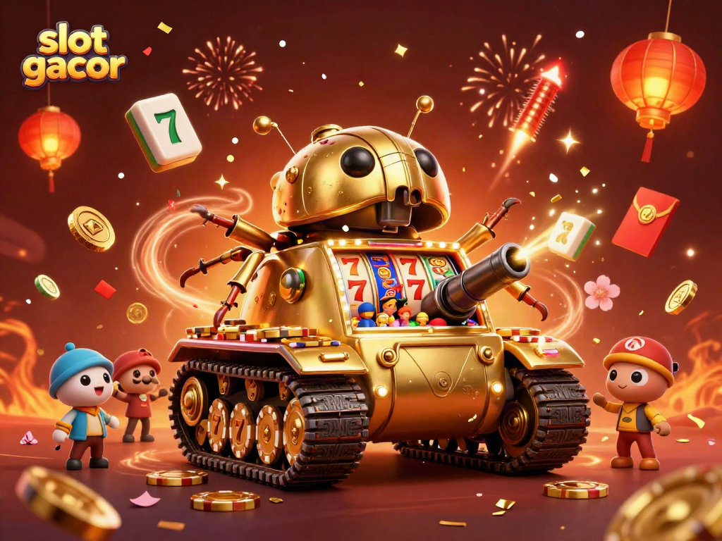 Slot gacor yang menyenangkan dengan permainan dan detail berkilau dalam suasana meriah.