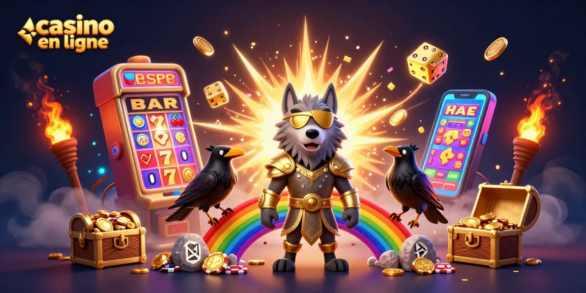 Jouer au casino en ligne avec un loup Odin et des jackpots scintillants dans un monde fantastique.