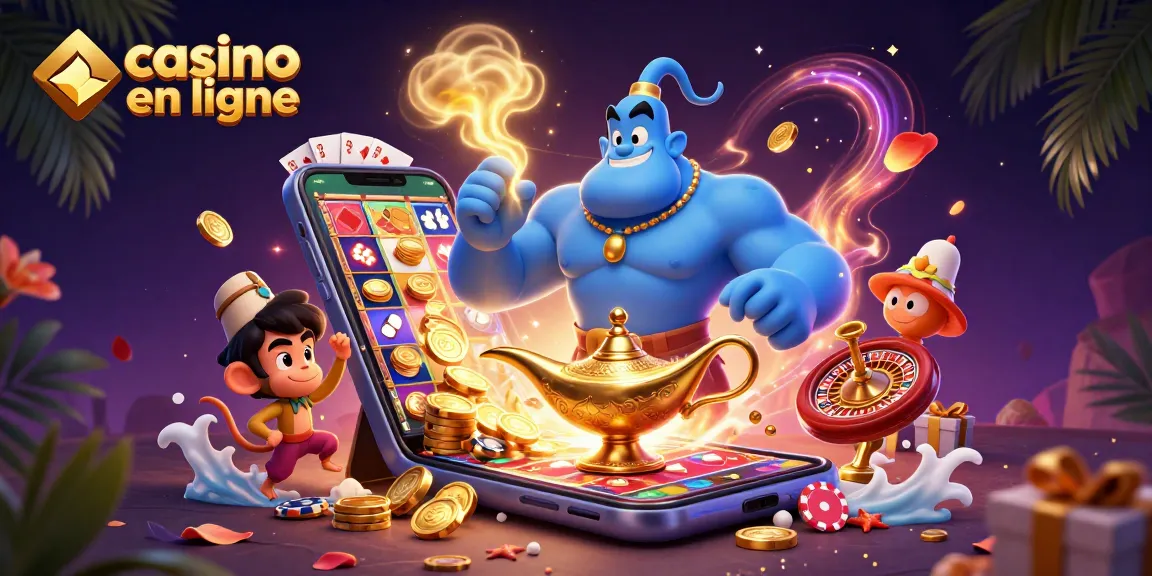 Explorez un univers de jeux avec casino en ligne au milieu d'un génie et d'une magie colorée.