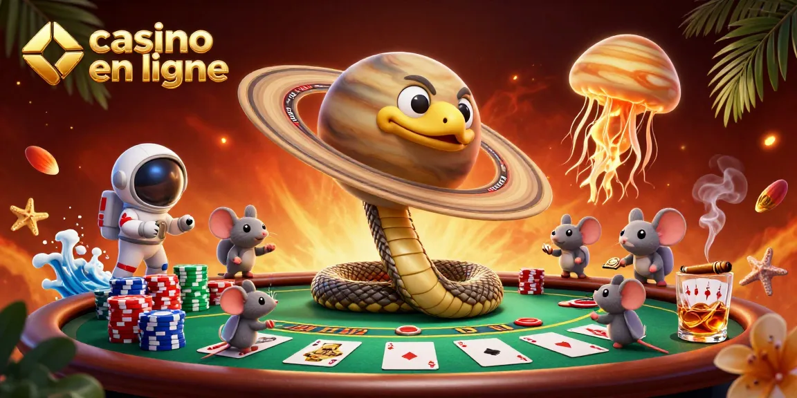 Les astronautes parient sur les segments de la bague de Saturne dans un casino en ligne vibrant.