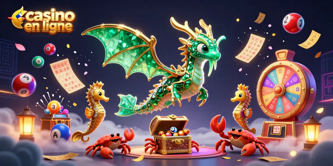 Jouez au casino en ligne avec l'élégant dragon de mer et des éléments de loterie dynamiques.