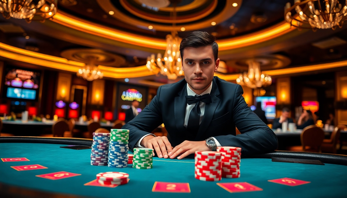 Experience the excitement of a Non gamstop casino Uk with vibrant chip stacks and a focused dealer.
