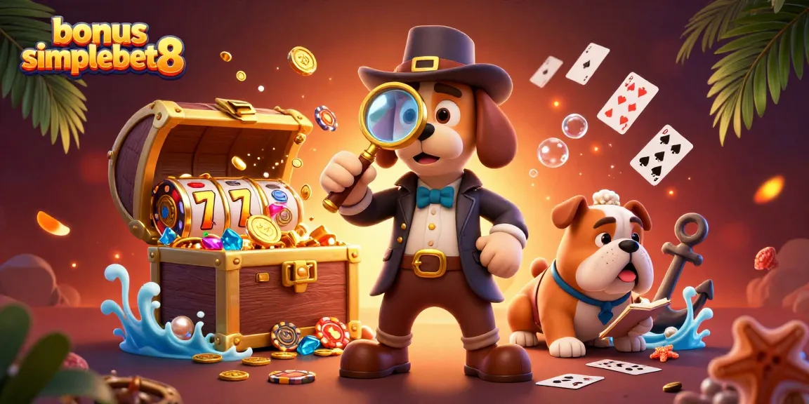 Engage with bonus simplebet8 through a thrilling 3D detective scene featuring casino elements.