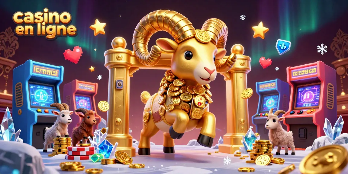 Visualiser la magie des jeux de hasard avec le casino en ligne et une illustration dynamique de ram doré.