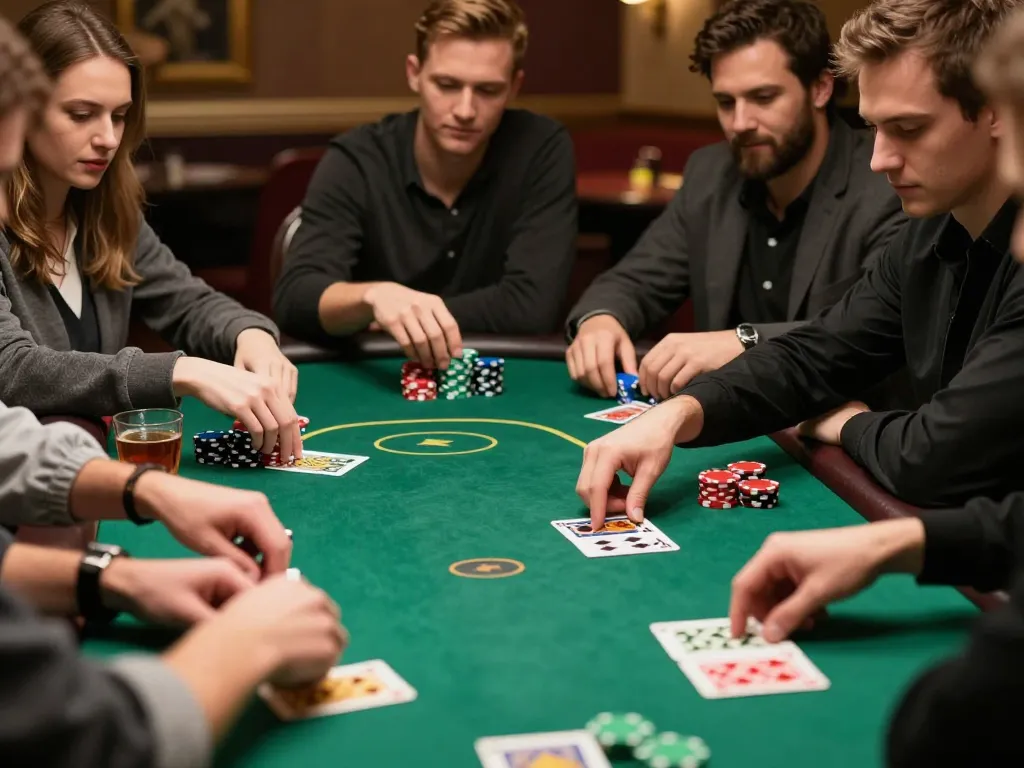 Players at a poker table enjoying a game, showcasing the excitement of TR88 casino.