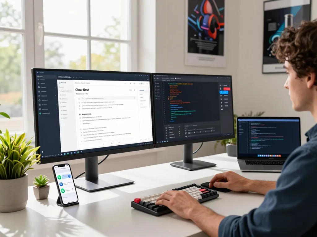Engaging workspace showcasing the Clawdbot AI personal assistant in action, integrating automation and productivity tools.
