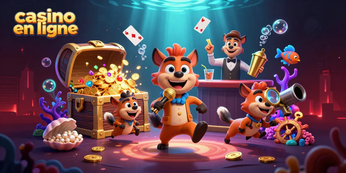Les joueurs s'amusent au casino en ligne avec des hyènes animées dans une scène dynamique remplie de pièces d'or.