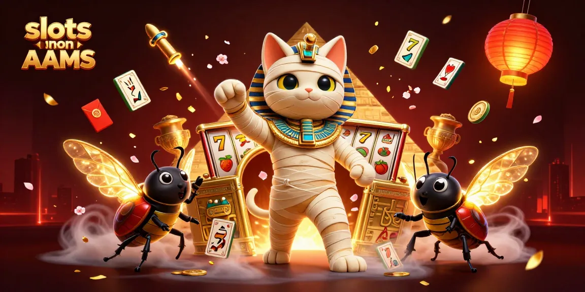 Gioca alle slot non AAMS con la catena di mummie e simboli d'oro in un'atmosfera vibrante.