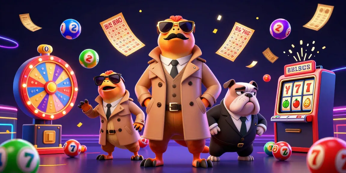 Plongez dans l'univers du casino en ligne avec des raptors en trench coat jouant à la loterie.