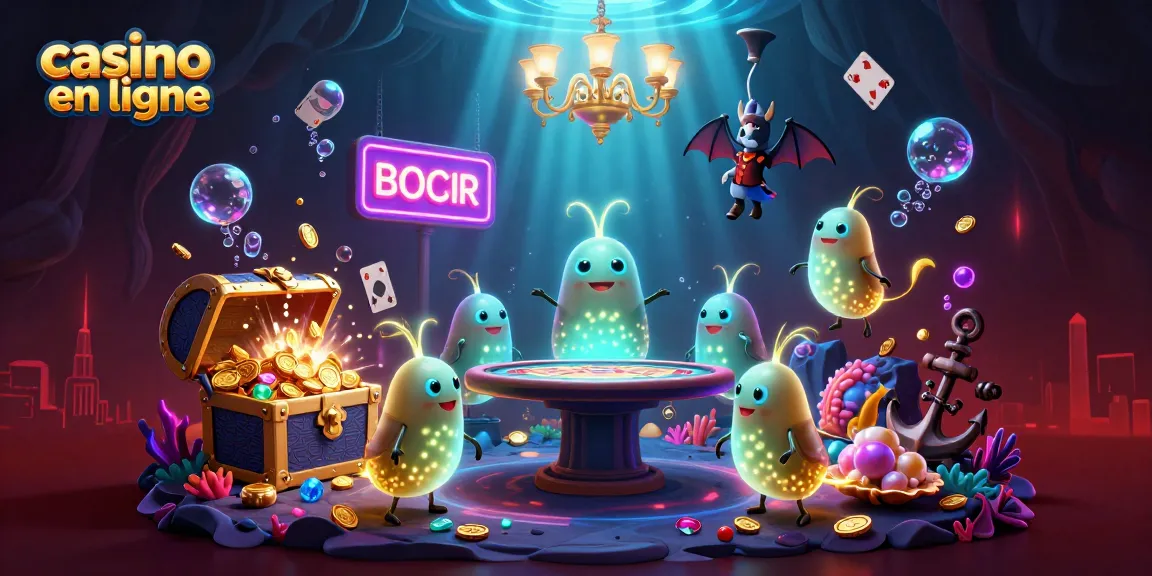 Plongez dans l'univers du casino en ligne avec des vers luisants illuminant la scène.