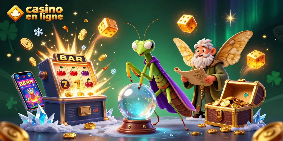 Profitez de l'excitation du casino en ligne avec des personnages captivants entourés de jeux et de trésors.