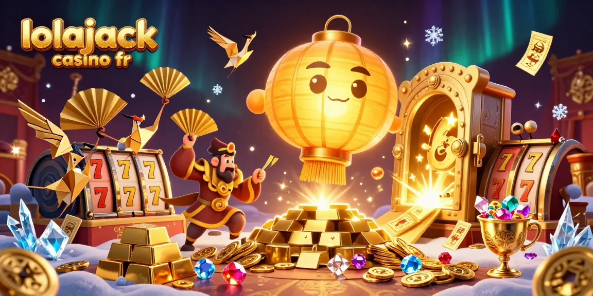 Experience the excitement at lolajack casino fr with vibrant characters, slot reels, and golden treasures.
