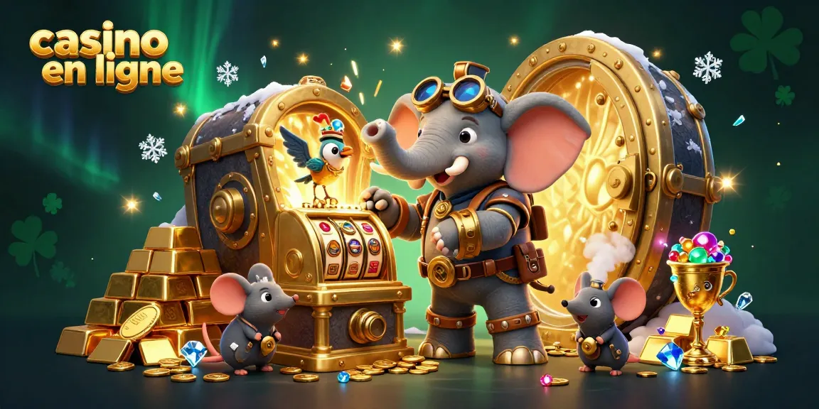Jouez à des jeux de casino en ligne avec des personnages steampunk animés et des trésors éclatants.