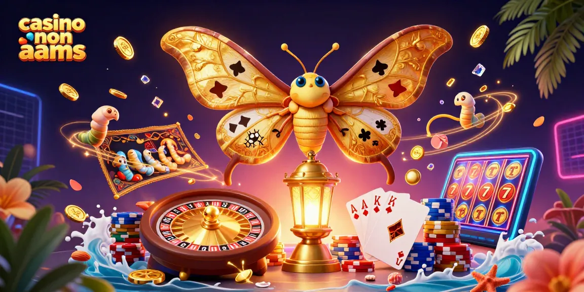 Immagina un'esperienza vibrante di casinò non AAMS con farfalle e simboli di gioco