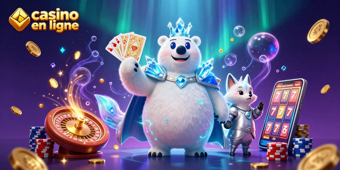 Découvrez un casino en ligne captivant avec un ours polaire royal et un renard, entourés d'une pluie de gains.