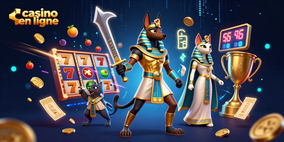 Jouez à casino en ligne avec Anubis et Bastet dans une scène pleine de vie.
