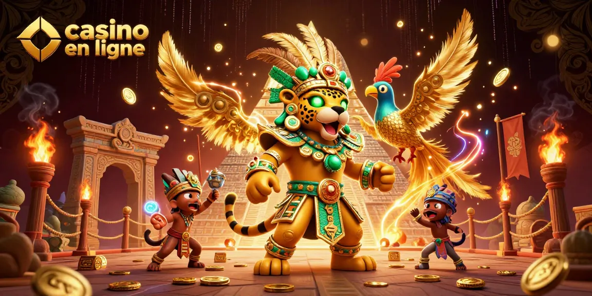 Jouez au casino en ligne avec des symboles mayas et des pièces d'or vibrantes