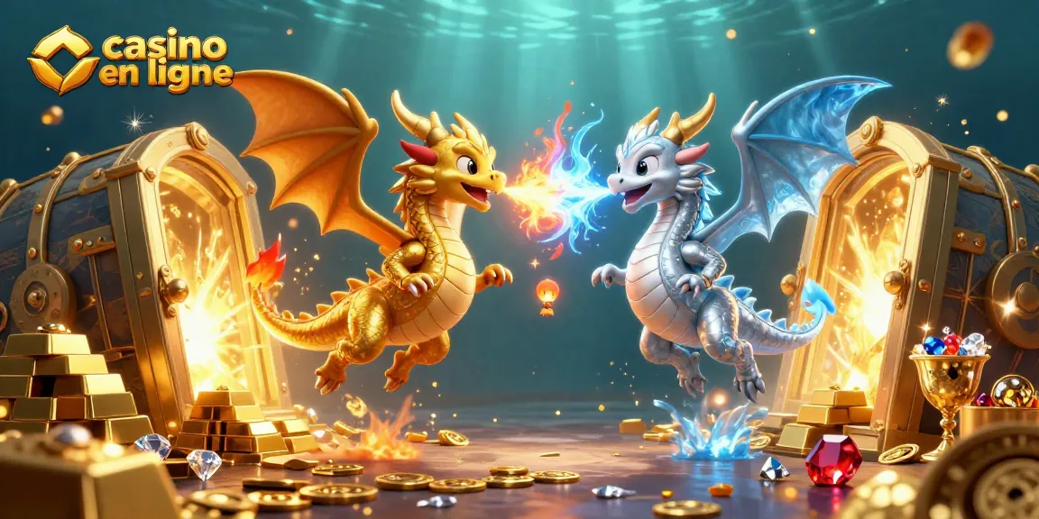 Illustration captivante de dragons en vol au casino en ligne, symbolisant l'excitation des jeux d'argent.