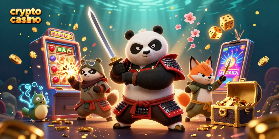 Gioca nel crypto casino con un panda samurai, una volpe ninja e un tanuki magico tra slot machine e vincite dorate.