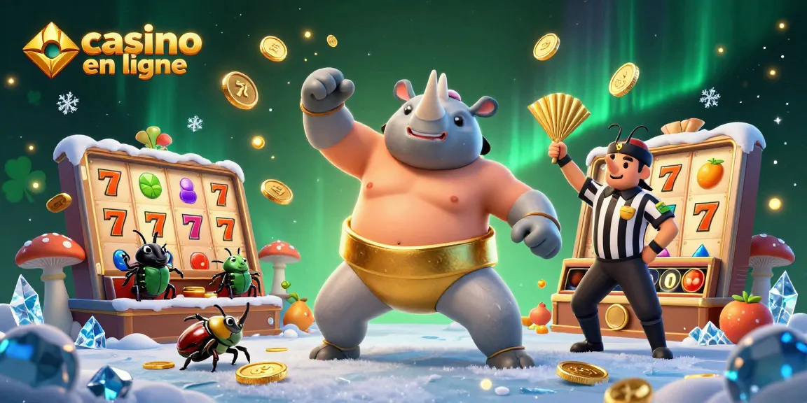 Le casino en ligne à l'honneur avec des personnages originaux dans une scène dynamique remplie de détails.