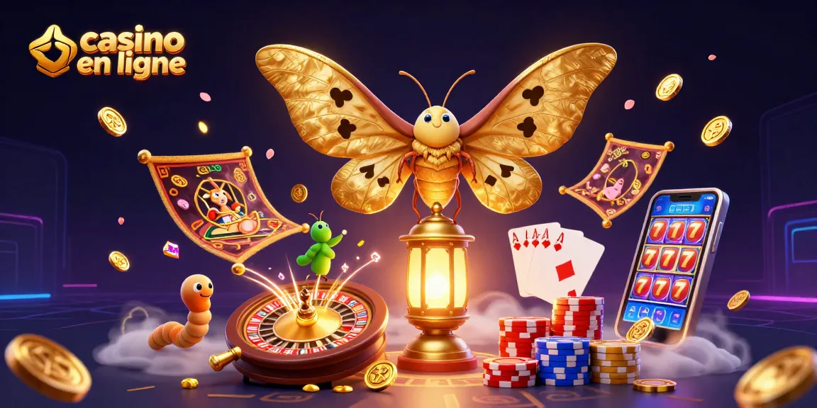 Jouez au casino en ligne avec des machines à sous et des gains en or scintillants.