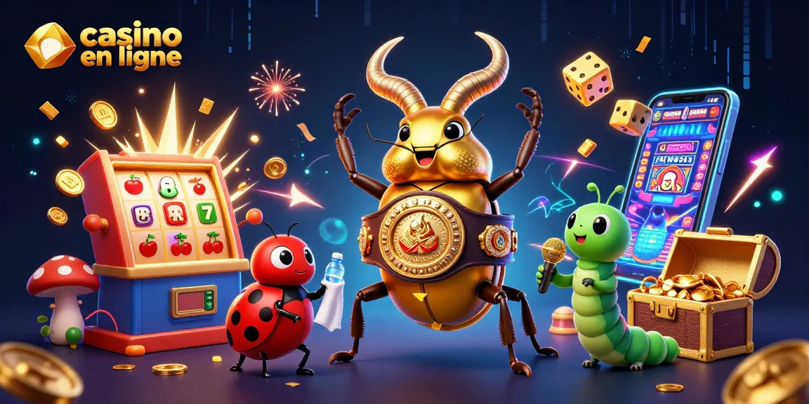 Jouer sur un casino en ligne avec une illustration 3D dynamique de personnages et éléments de jeux