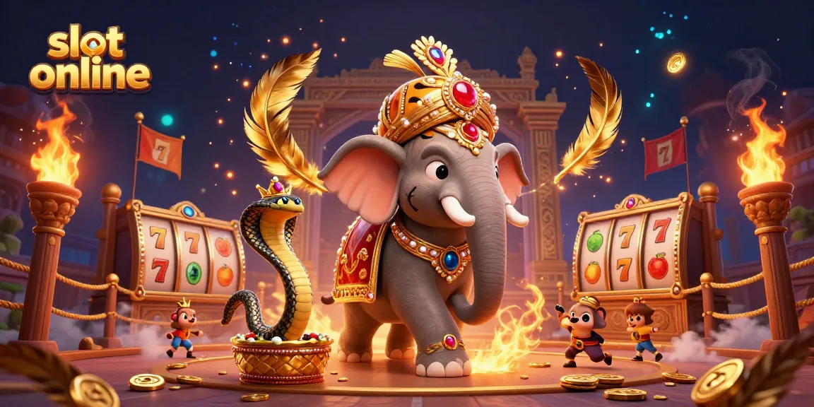 Experience the thrill of slot online with a vibrant 3D scene filled with rich casino elements.