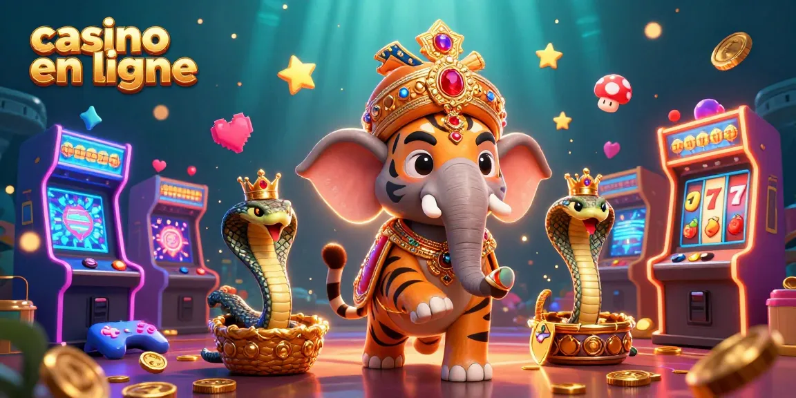 Profitez de l'animation d'un casino en ligne avec un tigre maharaja et des éléments de machines à sous