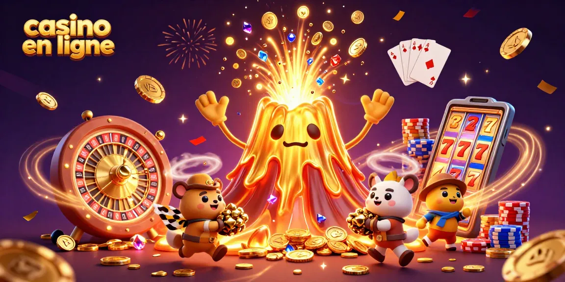 Gagner avec le casino en ligne dans une scène illustrant une explosion de trésor.